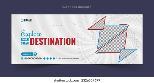 Corporate travel social media design Facebook cover template web banner template, abstract corporate travel agency for social media Facebook cover banner template, marketing or advertising