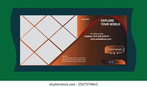 Corporate Travel and Tourism Web Banner Design with Minimal Layout