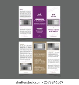 Corporate tri fold brochure design template. modern tri fold business brochure template