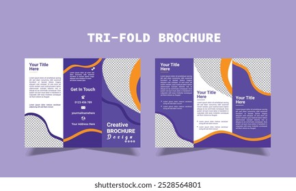 Corporate Tri fold Brochura layout, capa, folheto, livreto, promoção, resumo, apresentação, design de brochura vetorial.