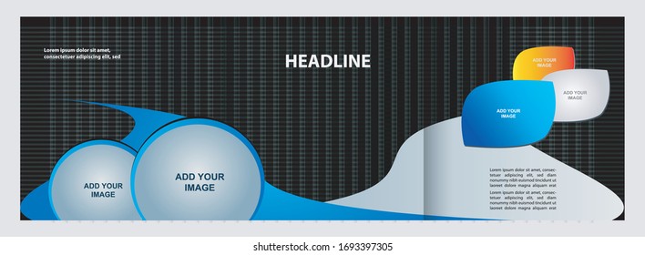 Corporate Tri Fold Brochure template vector illustration 