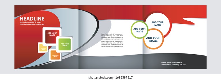 Corporate Tri Fold Brochure template vector illustration 