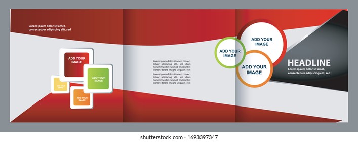 Corporate Tri Fold Brochure template vector illustration 
