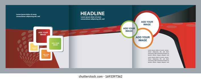 Ilustración vectorial de plantilla de Tri Fold Brochure corporativa 