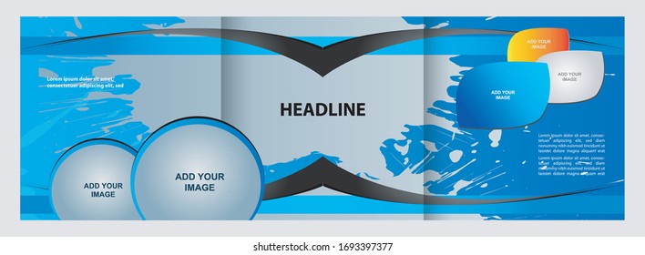 Corporate Tri Fold Brochure template vector illustration 