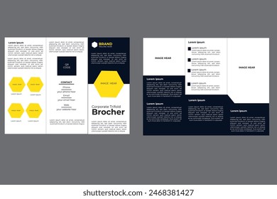 Corporate Trifold Brocher.Business Trifold.vector design