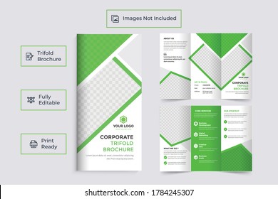 Corporate Trifold Brochure business templates, magazine, flyer, booklet or annual report. Colorful polygonal floral eps 10 background