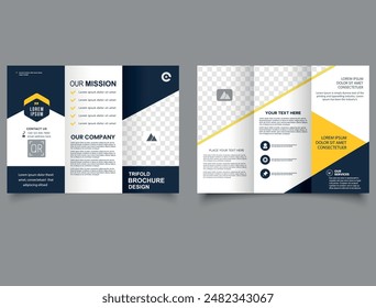 Corporate trifold brochure design. Presentation layout. Flyer for printing.