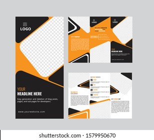 Corporate Tri-fold Brochure Design Template Vector