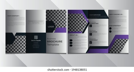 Corporate tri-fold brochure template design Premium Vector.