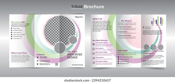 Corporate Trifold Brochure Template with mockup