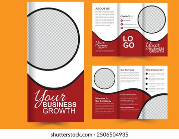 Corporate trifold brochure template. Modern, Creative, and Professional tri-fold brochure