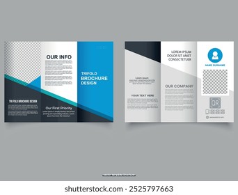 Corporate trifold brochure template. Modern, Creative, and Professional tri-fold brochure vector design.