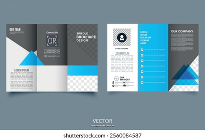 Corporate trifold brochure template. Modern, Creative, and Professional tri-fold brochure vector design.