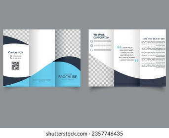 Corporate trifold brochure template. Vector editable template.