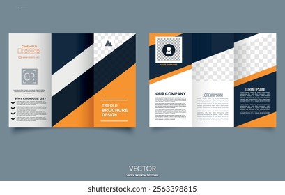 Corporate Trifold business presentation backgrounds design template and page layout design for brochure ,book , magazine, annual report and company profile