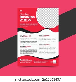 Corporate Unique Business flyer design template in A4 size, infographic, Modern Layout, Editable Bundle, marketing print material design, Magazine, Poster, Corporate Presentation