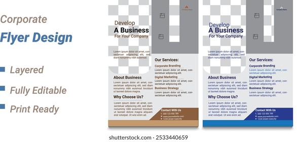Corporate  Unique Flyer Design Template. EPS 10