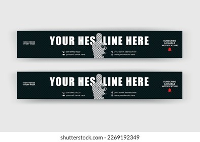 Corporate unique youtube cover design with creative template