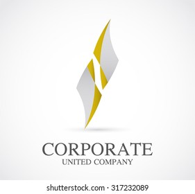 Corporate united rhombus connect link abstract vector logo design template business group icon company identity symbol concept