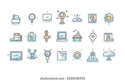 Diseño de iconos de vectores editoriales diversos corporativos