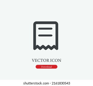 Icono vector de receta. Trazo editable. Símbolo en estilo de arte de línea para diseño, presentación, sitio web o elementos de aplicaciones móviles, logotipo. Ilustración del símbolo de papel. Gráficos vectoriales de píxeles - Vector