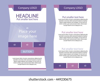 Corporate vector layout templates for business or non-profit organization