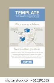 Corporate vector layout templates for business or non-profit organization with infographic cubes