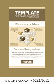 Corporate vector layout templates for business or non-profit organization with infographic cubes