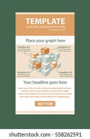 Corporate vector layout templates for business or non-profit organization with infographic cubes