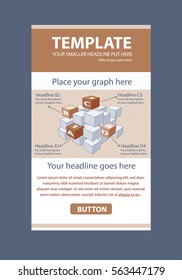 Corporate vector layout templates for business or non-profit organization with infographic cubes