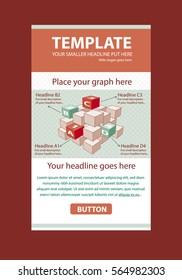 Corporate vector layout templates for business or non-profit organization with infographic cubes