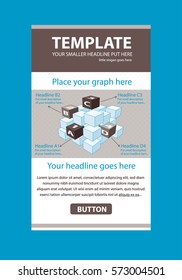 Corporate vector layout templates for business or non-profit organization with infographic cubes