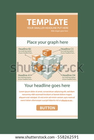 Corporate vector layout templates for business or non-profit organization with infographic cubes