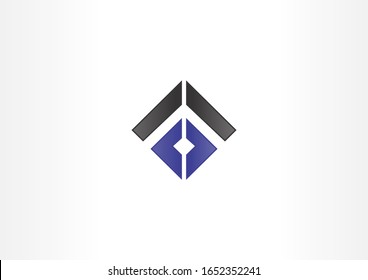 Concepto de diseño de logotipo vectorial corporativo. Logo de cuadrado azul y negro