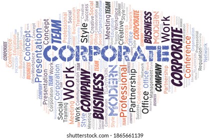 Corporate vector word cloud, made with text only.