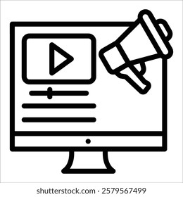 Corporate Video Icon Element For Design