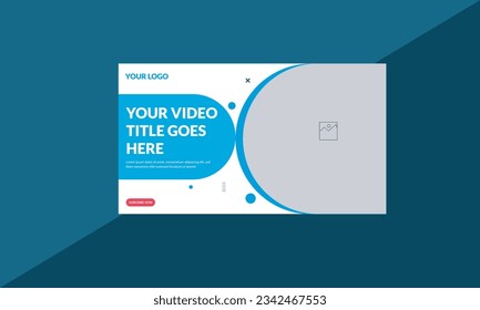Corporate Video Thumbnail Design Layout, Customizable Video Cover Design, Web Banner Template