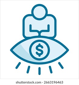 Elemento Corporativa del icono de la visión para el diseño