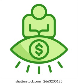 Elemento Corporativa del icono de la visión para el diseño