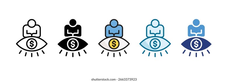 Conjunto de iconos de visión Corporativa Colección de estilo múltiple