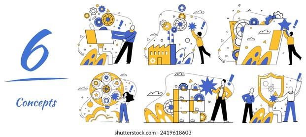 Corporate vision vector illustration. Strategic planning is cornerstone upon which pillars corporate vision are erected Progress is fertile soil where seeds corporate vision blossom into achievement
