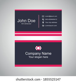 Corporate visiting card, Red abstract card, Business card