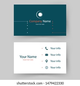 Corporate visiting card for your company. Modern business card template. Fresh style. Double – sided vector illustration design.