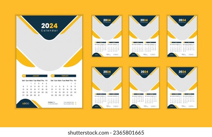 Corporate wall calendar design for 2024 year, creative and attractive 2024 calendar design, professional wall calendar design week start on monday, 
