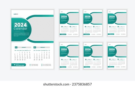 Corporate wall calendar design for 2024 year, creative and attractive 2024 calendar design, professional wall calendar design week start on monday,
