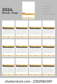 Corporate wall calendar design 2024