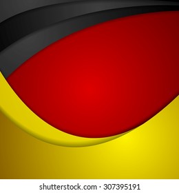 Corporate wavy bright abstract background. German colors. Vector art design