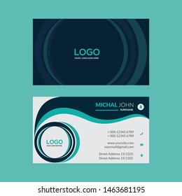 Corporate wavy business card template