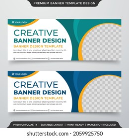 corporate web banner template with abstract style and modern layout